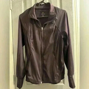 Women’s athletic jacket in plum purple by Tangerine zippered front Size Medium